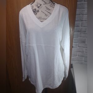 Xs PINK White V-Neck Top